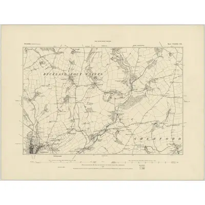 1884 Map of Devonshire CXXXII.SE, 1885 Print