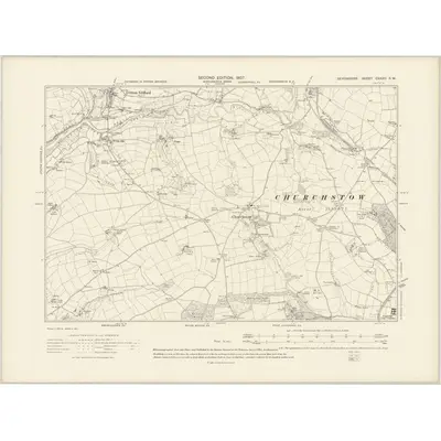 1904 Map of Devonshire CXXXII.SW, 1907 Print