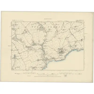 1885 Map of Devonshire CXXXIII.NE, 1886 Print