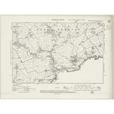 1938 Map of Devonshire CXXXIII.NE, 1943 Print