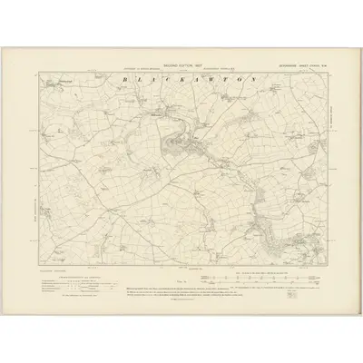 1904 Map of Devonshire CXXXIII.NW, 1907 Print