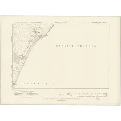 1904 Map of Devonshire CXXXIII.SE, 1907 Print