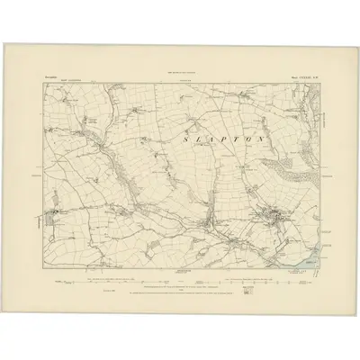 1885 Map of Devonshire CXXXIII.SW, 1886 Print