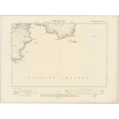 1904 Map of Devonshire CXXXIV.NW, 1907 Print