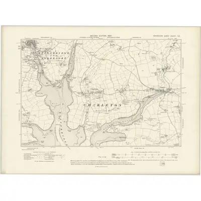 1905 Map of Devonshire CXXXVI.NE, 1907 Print