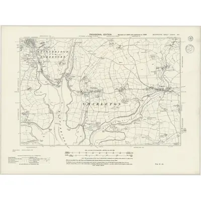 1938 Map of Devonshire CXXXVI.NE, 1944 Print