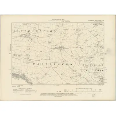 1905 Map of Devonshire CXXXVI.SW, 1907 Print