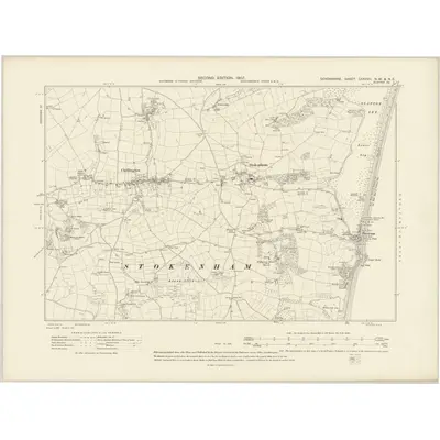 1905 Map of Devonshire CXXXVII.NW & NE, 1907 Print