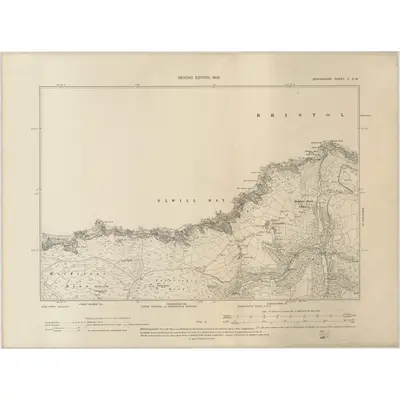 1903 Map of Devonshire II.SW, 1905 Print