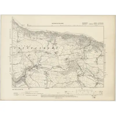 1902 Map of Devonshire III.NE & SE, 1905 Print