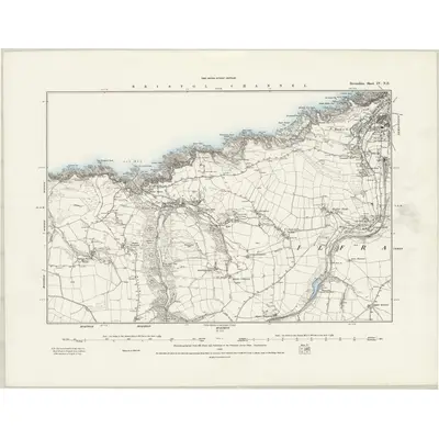 1886 Map of Devonshire IV.NE, 1889 Print