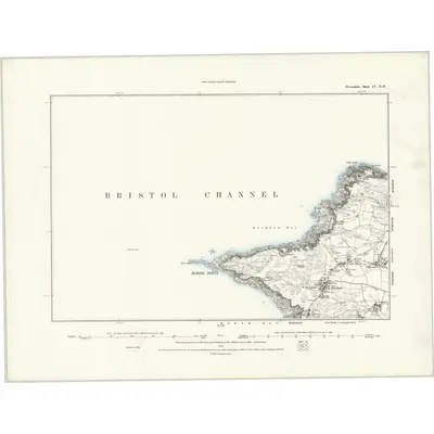 1886 Map of Devonshire IV.NW, 1888 Print