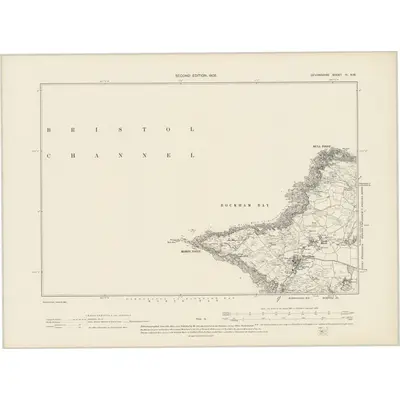1903 Map of Devonshire IV.NW, 1905 Print