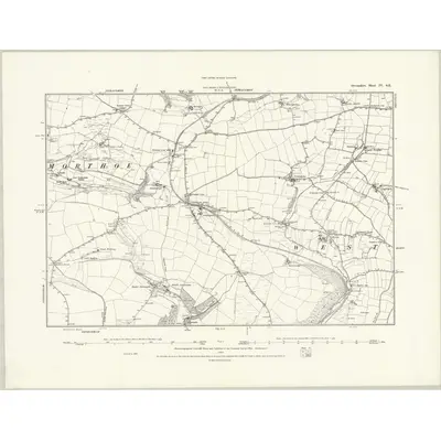 1886 Map of Devonshire IV.SE, 1888 Print