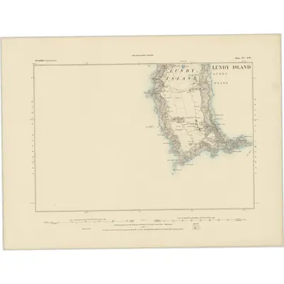 1884 Map of Devonshire IVa.SW, 1885 Print