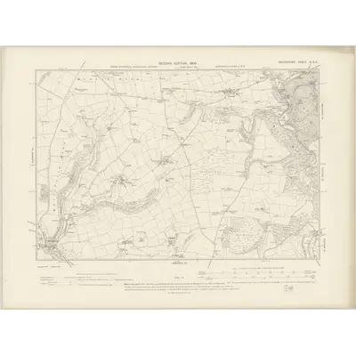1903 Map of Devonshire IX.NE, 1905 Print