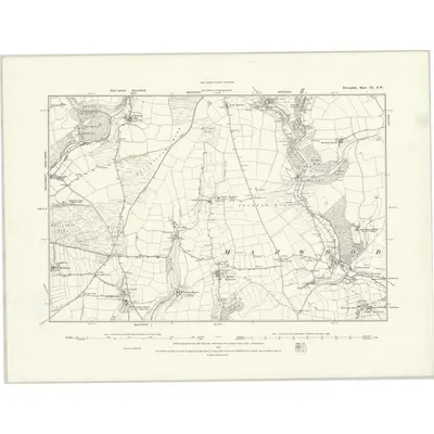 1885 Map of Devonshire IX.NW, 1888 Print