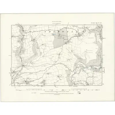 1885 Map of Devonshire IX.SE, 1888 Print