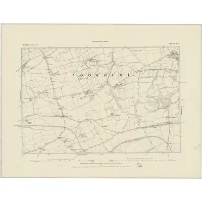 1883 Map of Devonshire L.SE, 1884 Print