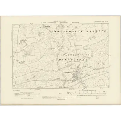 1905 Map of Devonshire L.SW, 1907 Print
