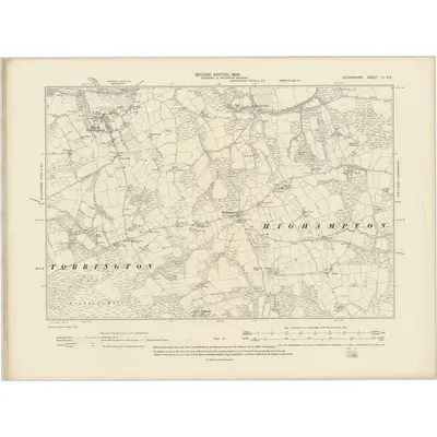 1905 Map of Devonshire LI.SE, 1906 Print