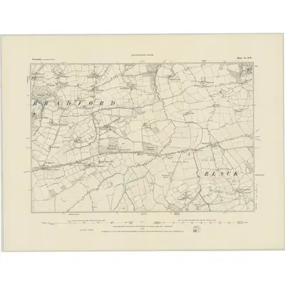 1883 Map of Devonshire LI.SW, 1884 Print