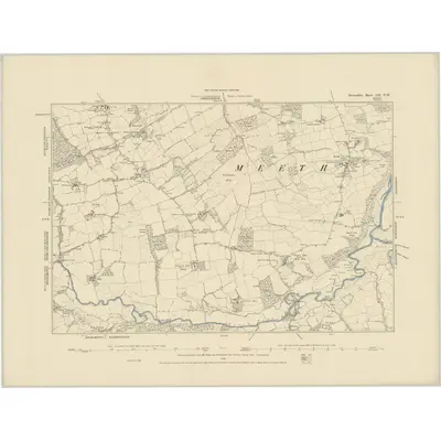 1885 Map of Devonshire LII.NW, 1886 Print