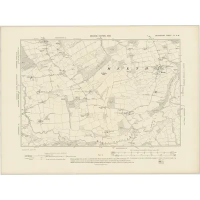 1904 Map of Devonshire LII.NW, 1906 Print