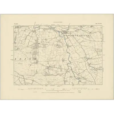 1885 Map of Devonshire LII.SE, 1886 Print