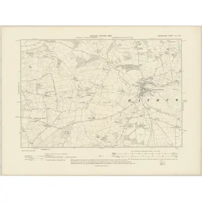1904 Map of Devonshire LII.SW, 1906 Print