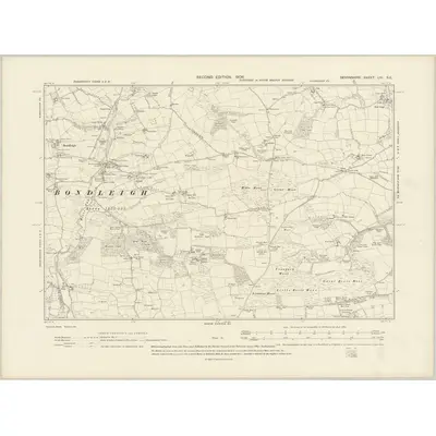 1904 Map of Devonshire LIII.SE, 1906 Print