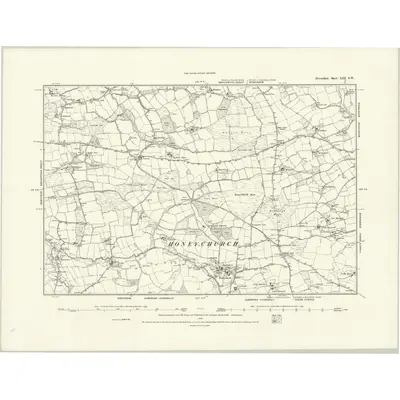 1884 Map of Devonshire LIII.SW, 1888 Print