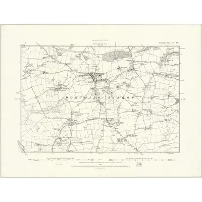 1886 Map of Devonshire LIV.NE, 1888 Print