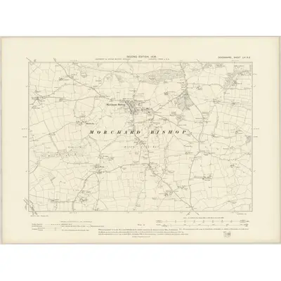 1904 Map of Devonshire LIV.NE, 1906 Print