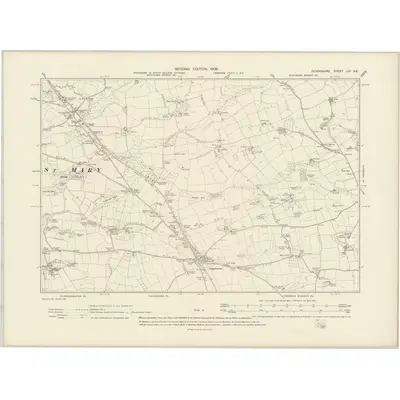 1904 Map of Devonshire LIV.SE, 1906 Print