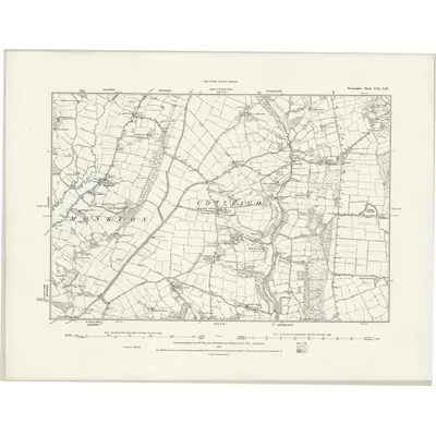 1887 Map of Devonshire LIX.SW, 1888 Print