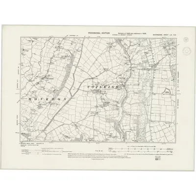 1938 Map of Devonshire LIX.SW, 1944 Print
