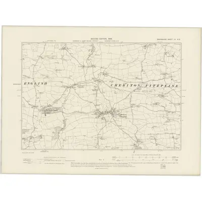 1903 Map of Devonshire LV.NE, 1906 Print