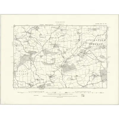 1886 Map of Devonshire LV.SE, 1888 Print