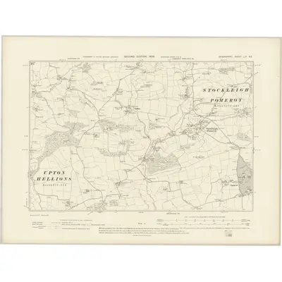 1904 Map of Devonshire LV.SE, 1906 Print