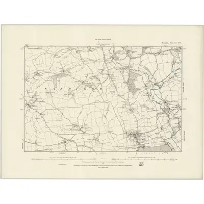 1886 Map of Devonshire LV.SW, 1888 Print