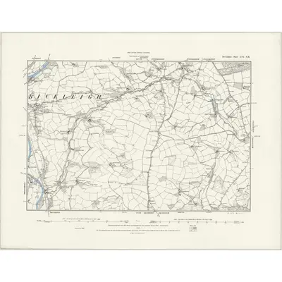 1887 Map of Devonshire LVI.NE, 1888 Print