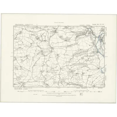 1887 Map of Devonshire LVI.NW, 1888 Print