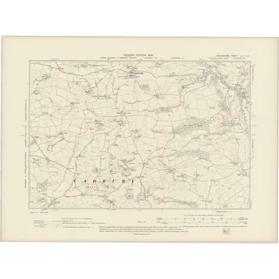 1903 Map of Devonshire LVI.NW, 1906 Print