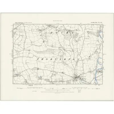 1886 Map of Devonshire LVI.SW, 1888 Print