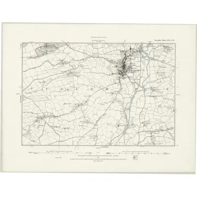 1887 Map of Devonshire LVII.NW, 1888 Print