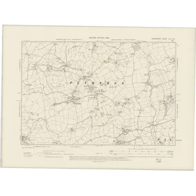 1903 Map of Devonshire LVII.SE, 1906 Print