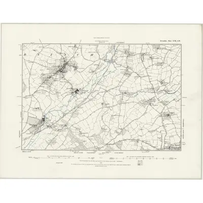 1887 Map of Devonshire LVII.SW, 1888 Print
