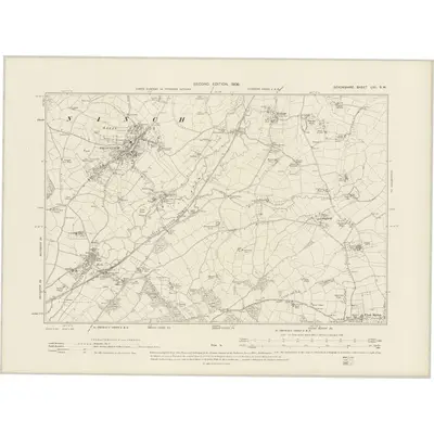1903 Map of Devonshire LVII.SW, 1906 Print