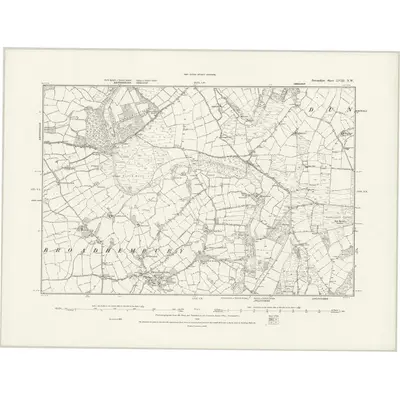 1887 Map of Devonshire LVIII.NW, 1888 Print